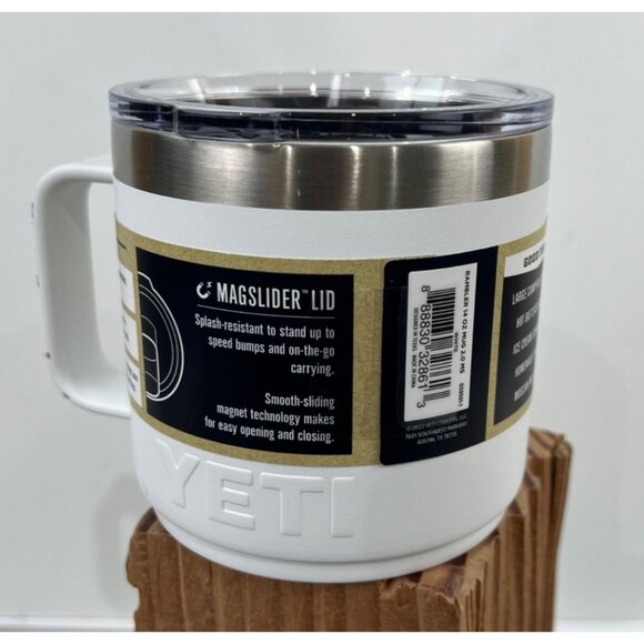 Yeti Rambler 14 Oz Mug Vacuum Insulated Stainless Steel MagSlider Lid White - Picture 4 of 9
